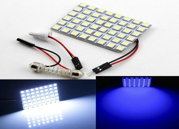 20pcs T10 48SMD 5050 48 Panneau lumineux LED Festoon Dome Panneau lumineux intérieur 12V avec adaptateur BA9S T104245371