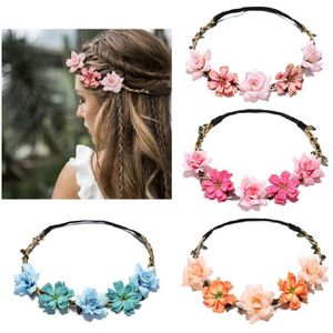 20 piezas Tiaras para niñas, guirnalda de flores, corona de princesa, tocado de flores, accesorios para el cabello, diadema Floral para boda, corona nupcial