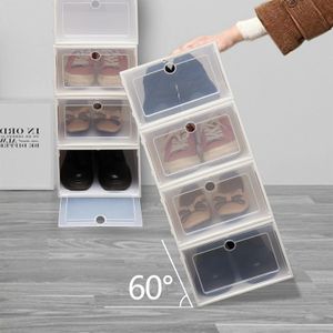 20 pièces boîte à chaussures transparente organisateurs de chaussures en plastique épaissi pliable boîte de rangement anti-poussière empilable armoire à chaussures combinée 240130