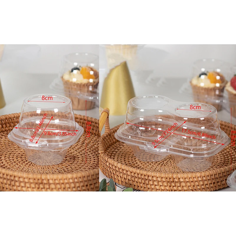 20st Transparent stapelbar enkel cupcake containerbärare
