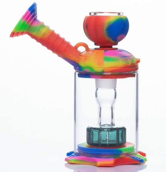 Bangs d'eau en silicone fumant des tuyaux de narguilé concentré d'huile dab rig cire d'herbes sèches tamponnant bong livraison gratuite par DHL