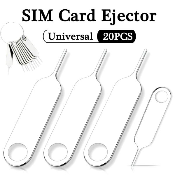 20pcs Universal Anti-Lost Carte Remover Sim Card Tray Pin d'éjection pour Apple iPhone Samsung Xiaomi UltraHin Opening Reoploval Tool