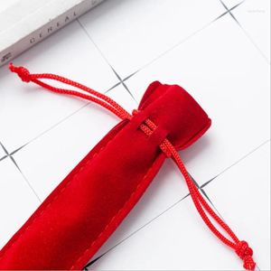 20pcs Velvet DrawString Pen Sac Pouche petit crayon en tissu pour un stockage Black Blue Grey Rose rouge Couleur Couleur