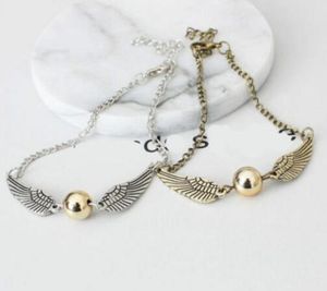20 -stcs Vintage Golden Snitch Pocket Charms Bracelet Bangle Wings Cintage Polsband Fine Jewelry Bracelet For Women Girls Bijoux AC76331426