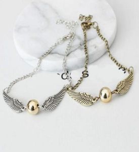 20 -stcs Vintage Golden Snitch Pocket Charms Bracelet Bangle Wings Cintage Polsband Fine Jewelry Bracelet For Women Girls Bijoux AC74618633