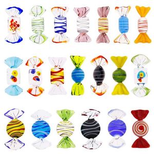 20pcs Vintage Murano Style Glass Sweets Candy Ornament for Home Party Wedding Christmas Festival Decorations Gift 211018