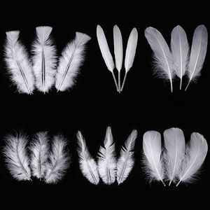 20pcs Rooster blanc Plumes de faisan panne bricolage d'autruche / dinde / poulet plume de rêve de rêve accessoires d'aiguille accessoires décor