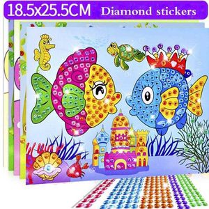20 stks Groothandel Handgemaakte Kristal Plakken Schilderen Mozaïek Puzzel Willekeurige Kleur Kids Kind DIY Diamant Stickers Speelgoed Cadeau