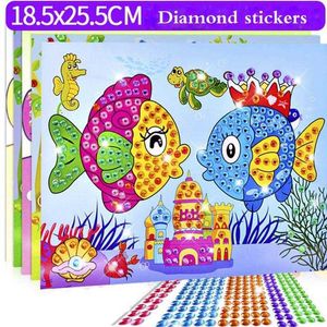 20 piezas, venta al por mayor, pintura de pasta de cristal hecha a mano, mosaico, rompecabezas, Color aleatorio, pegatinas de diamantes DIY para niños, juguete para regalo