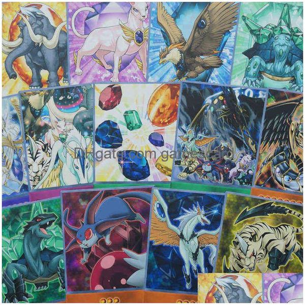 20pcs Yu-Gi-Oh Crystal Beasts Style Cartes Ruby Carbuncle Emerald Tortoise Sapphire Pegasus GX Orica Paper Card G220311 Drop Delivery Dhjlu