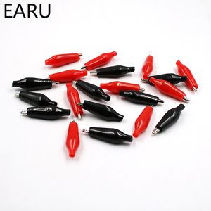 Clip d'alligator métallique 20pcs28mm G98 Crocodile électrique Test de test de sonde Red Noir avec une batterie de cartouche en plastique Auto