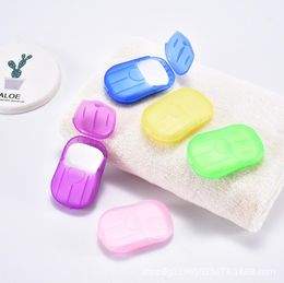 20pcsbox Disposable anti-poussière mini savon de voyage papier lavage de bain à main nettoyage de moussage en boîte portable feuilles parfumées 4509807