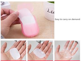 20pcsbox Papier de savon jetable comprimé de lavage à main portable de petits comprimés de savon décontamination et stérilisation essentiels pour aller 4761065