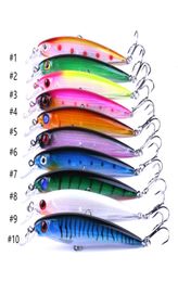 20pcslot 10Colors Nieuwe Minnow Lures Fishing Tackle 11cm134G 4hooks Duikdiepte Plastic Visserij Luresmi027667757777