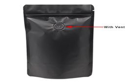 20pcslot 1523cm de aluminio Foil de aluminio Bolsa de tirolina Matte Black Pure Mylar Bag Sello de calor con válvula de evacuación de aire6494815
