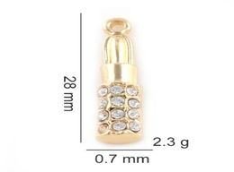 20pcslot 28x07mm Goldsilver Color Lipstick Hang hanger Charms geschikt voor glazen magnetische geheugen drijvend medaillet5442163