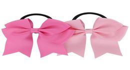 20pcslot 45 inch Cheerleading Bows elastische band Pony Tail Holder Ribbon pinwheel Bow haarbanden Gift baby hoofdband 196 kleuren5148156