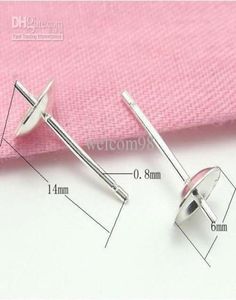 20PCSlot 925 Sterling Silver Earring Pins Naalden Finding Componenten voor DIY sieraden Gift Craft 08x6x14mm WP0428193588