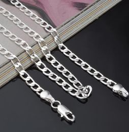 20pcslot 925 Sterling Silver Men Catina de la cadena Joya superior Calidad 925 Silver Men Figaro Chain Cabklaces Mix 16 pulgada 24 pulgada2139871