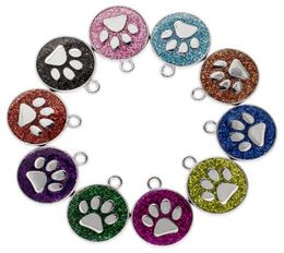 20pcslot Couleurs 18 mm chat chien PAW PRIMES FOOTPRINT HORD PENDANT CHARMS FIP pour les bandes de téléphone bricolage Keches Kechains Sac Bijoux de mode4878997