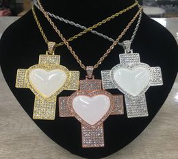 20pcslot coeur personnalisé bijoux de bijoux collier sublimation Pendant la chaîne et les inserts pour les cadeaux de la Saint-Valentin0391459874