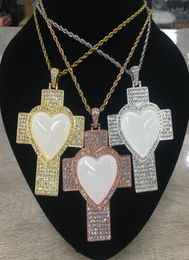 20pcslot coeur personnalisé bijoux de bijoux de sublimation pendentif avec chaîne et inserts pour les cadeaux de la Saint-Valentin0392229466