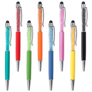 20pcslot stylo à bille en cristal personnalisé stylet créatif tactile 26 couleurs stylo à bille d'écriture papeterie fournitures scolaires de bureau 231220
