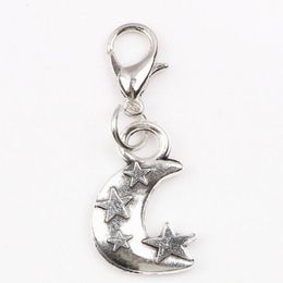 20pcslot DIY Moon Star Drijvende Medaillon Charms Dangle Hanger met Karabijn Mode-sieraden Als Geschenk7571607