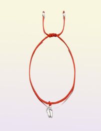 20pcSlot Mooie Double Feet Family Wish Armbanden Simple Red String Charms Cadeau9814024