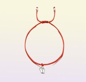 20pcslot charmants pieds doubles familiaux Bracelets Bracelets Simple Red String Charms Gift4537654