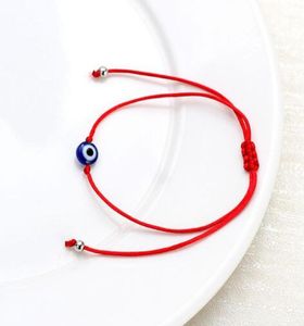 20pcslot Lucky String Blue Evil Eye Lucky Red Cord Verstelbare Armband DIY new1343395