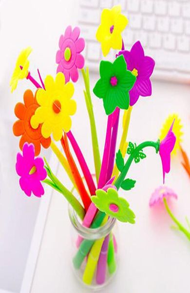 Lote de 20 unidades de bolígrafos de papelería creativos con forma de planta y flores de Estilos mixtos, bolígrafo de escritura de Gel de estilo encantador 2011111712566