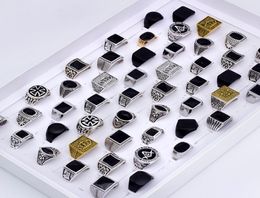 20pcslots carrés classiques metal mens anneaux lisses mates pour femmes bijoux de mode cadeaux en vrac entièrement 2207212782651