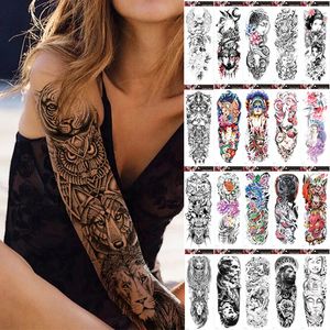 20 piezas lote venta al por mayor brazo completo 48x17 cm tatuaje temporal pegatina cuerpo pierna cintura arte para mujeres hombres impermeable 240311