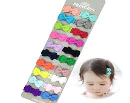 20pcsSet Newborn Baby Snap Hair Clips Tiny Bow Non Slip Barrettes For Infant Fine Hair Mini Bow Girl2776727