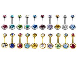 20 stuks 14G 316LSroestvrij staal diverse kleuren gebogen navelringen voor vrouwen marine schroef lichaam sieraden stud piercing8158577