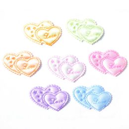 20pscsewing Notions Tools 40 stuks gemengd dual heart "love" en "ster" kanten doek kussenpatches geschikt voor ambacht/kleding/bruiloft diy decoratie K33 P230524