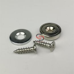 20Set 6 5KG Neodymium Verzonken Magneet Klink Kits D16mm Met Sluitplaat en Schroef Kastdeur Meubelreparatie Set2335