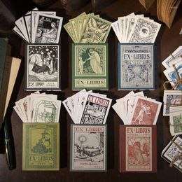 20 sets/partij Memo Pads Materiaal Papier Vintage Vermeld Boek Postzegels Junk Journal Scrapbooking Kaarten Retro Achtergrond Decoratie