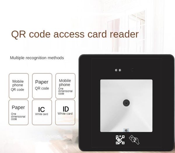 Lecteur de Code QR RFID 125khz, ID 13.56mhz, lecteur de carte de contrôle d'accès IC, ID IC 2D, scanner de code QR, USB/WEIGAND/RS232/485, 20 jeux, compatible