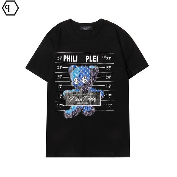 20ss Mode européenne américaine luxe T-Shirt hommes t-shirt crâne t-shirt PP phillip plaine T-shirts col rond motifs de broderie Coup314z