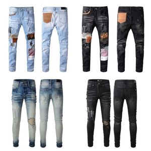 20SS Designers de luxe Jeans pour hommes Vêtements Mode Brodé Ripped Moto Zipper Hommes Slim Denim Pantalon droit Biker Hip Hop Rock Qualité Jean