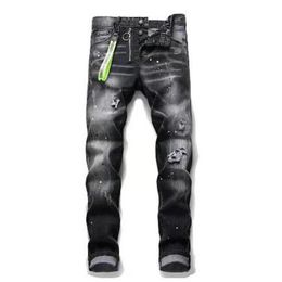 20ss Pantalones para hombre skinny jeans stickers light wash ripped Long blue motorcycle rock revival joggers true religions men2407