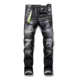 20ss Pantalones para hombre skinny jeans stickers light wash ripped Long blue motorcycle rock revival joggers true religions men289a