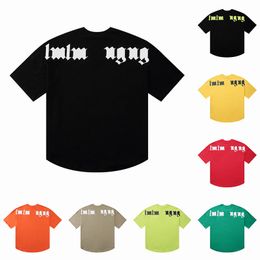 Tees camiseta moda de verano para hombre para mujer diseñadores camisetas de manga larga tops palmas carta camisetas de algodón ropa polos manga corta ropa de alta calidad