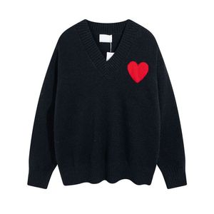 20ss pull coeur d'amour Un homme femme amoureux couple cardigan en tricot v col rond col haut femmes mode lettre blanc noir pull à manches longues vêtements