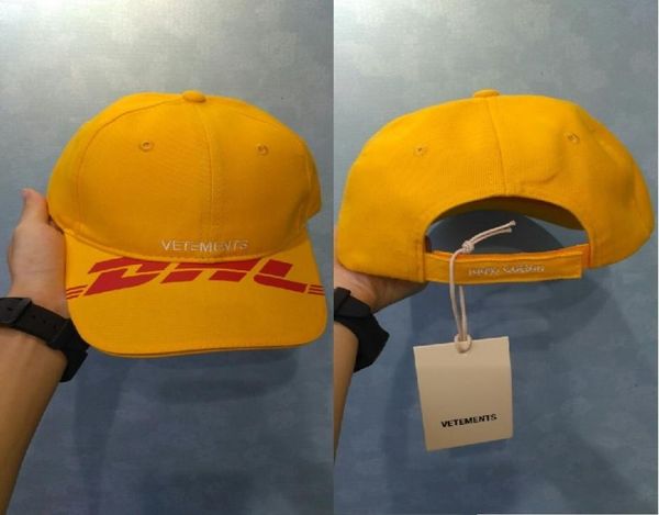 20SS Vetements DHL Gorras de béisbol Hombres Mujeres Visera bordada Papá Sombreros Hip Hop Vetements Béisbol DHL Cap T2006086363324