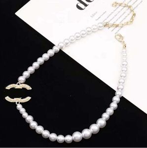 20 Style 18K Gold de lujo Diseñador de lujo Collares Pearl Pearl Collar Collar Collar Cadena Accesorios de joyería