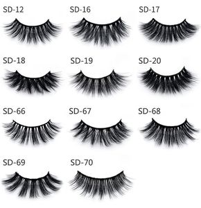 20Style 3D Mink Eyemash Fake Wimper Soft Natuurlijke Dikke 3D Mink Haar Valse Wimper Natural Extension Fake Wimpers DHL Gratis verzending