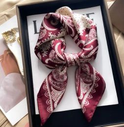 20style 70-70cm Lettres de créateurs Imprimer Foulard en soie florale Bandeau à rayures pour femmes Mode Sac à long manche Foulards Paris Épaule Fourre-tout Bagages Ruban Headwrap 2024